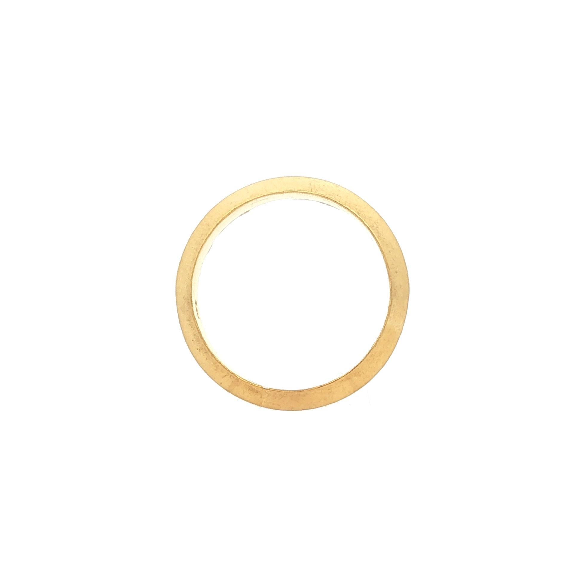 Donna Anello impilabile con bordo a coltello in oro giallo massiccio 24k da 3,8 mm sz 5,5 in vendita