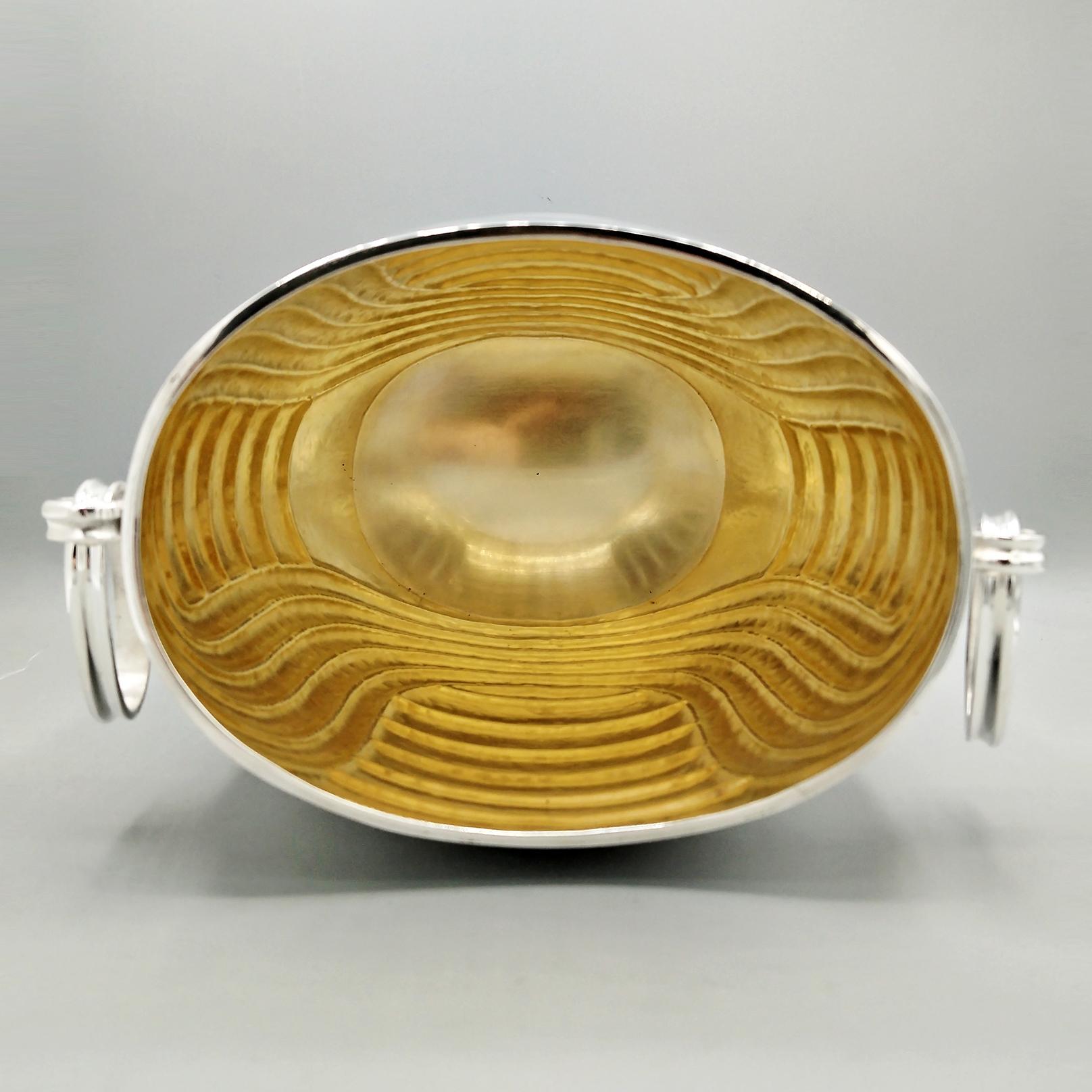 Secchiello per champagne e secchiello per ghiaccio in argento massiccio 800 italiano in vendita 3