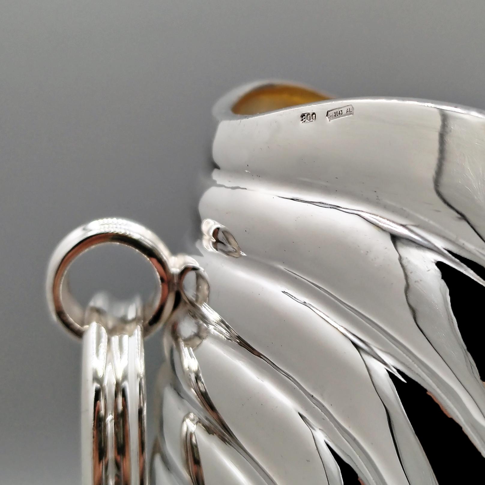 Secchiello per champagne e secchiello per ghiaccio in argento massiccio 800 italiano in vendita 6