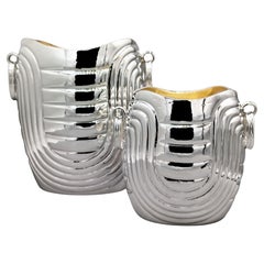 Solid 800 Silver Italian Champagne Bucket and Ice Bucket
