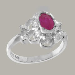 Solid 925 Sterling Silver Natural Ruby Solitaire Ring - Customizable