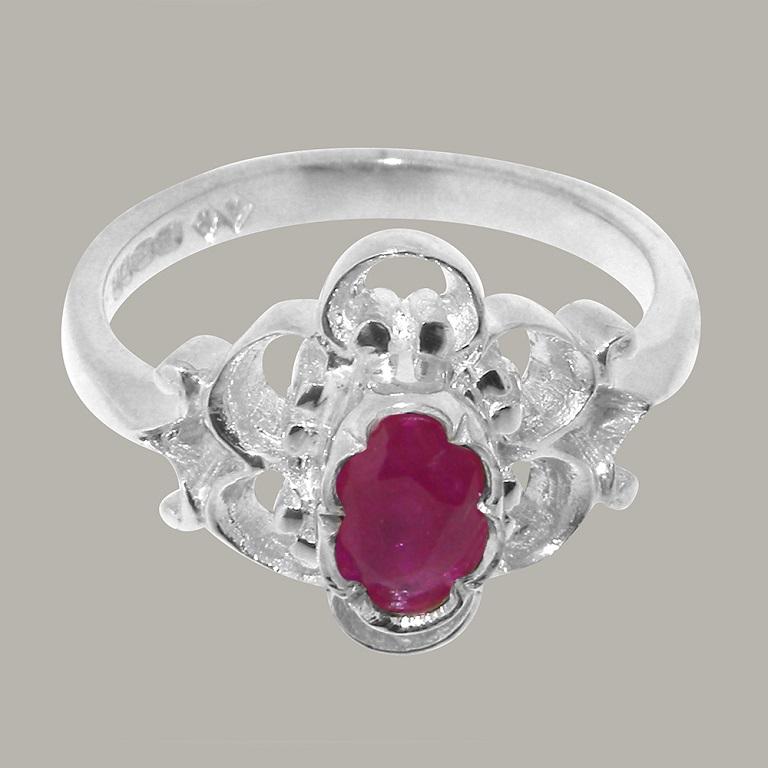 For Sale:  Solid 925 Sterling Silver Natural Ruby Solitaire Ring - Customizable 3