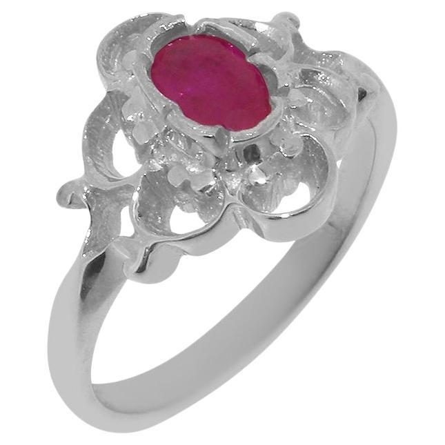 Solid 925 Sterling Silver Natural Ruby Solitaire Ring - Customizable