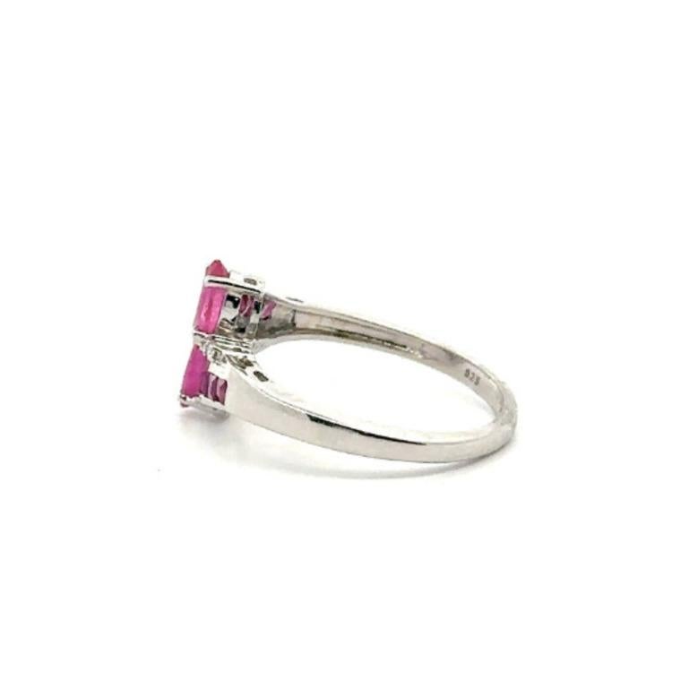 For Sale:  Solid 925 Sterling Silver Ruby Gemstone Wedding Ring for Women 4