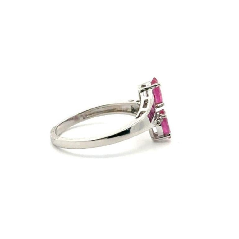 For Sale:  Solid 925 Sterling Silver Ruby Gemstone Wedding Ring for Women 7