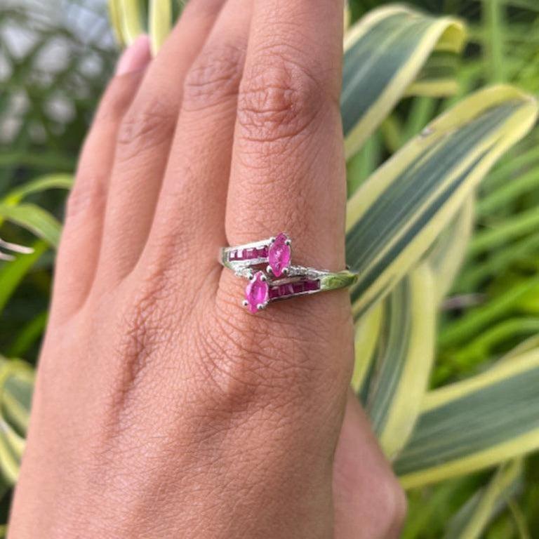 For Sale:  Natural Ruby Gemstone Wedding Ring for Women Gift Made in 925 Sterling Silver 8