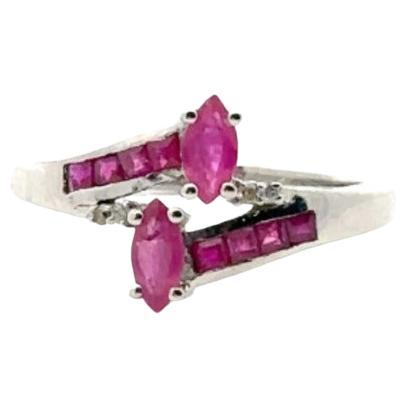 For Sale:  Solid 925 Sterling Silver Ruby Gemstone Wedding Ring for Women