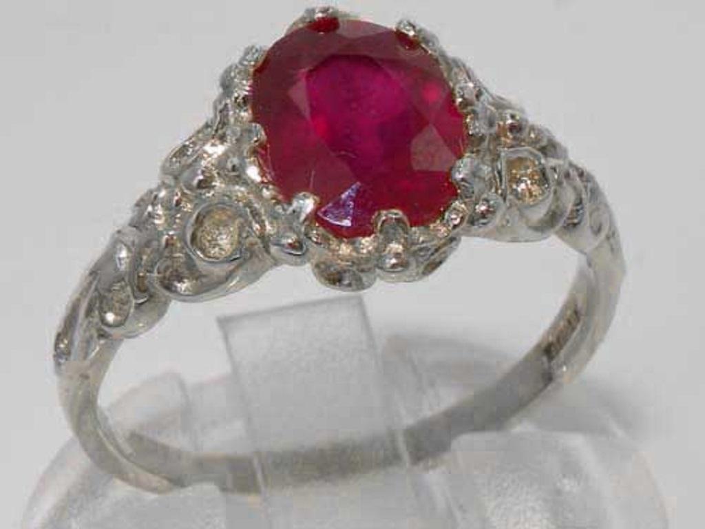 in vendita:  Anello in argento massiccio 925 con solitario di rubino in stile vittoriano Personalizzabile 2