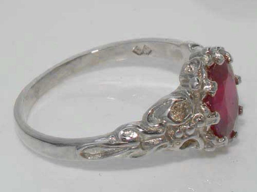 in vendita:  Anello in argento massiccio 925 con solitario di rubino in stile vittoriano Personalizzabile 5