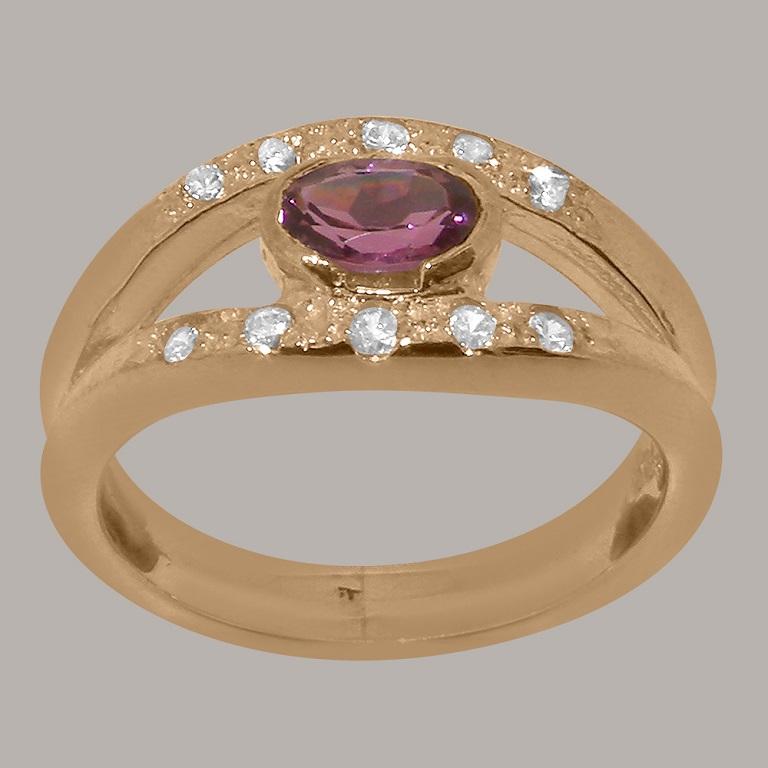 For Sale:  Solid 9ct Rose Gold Natural Pink Tourmaline & Diamond Band Ring, Customizable 3