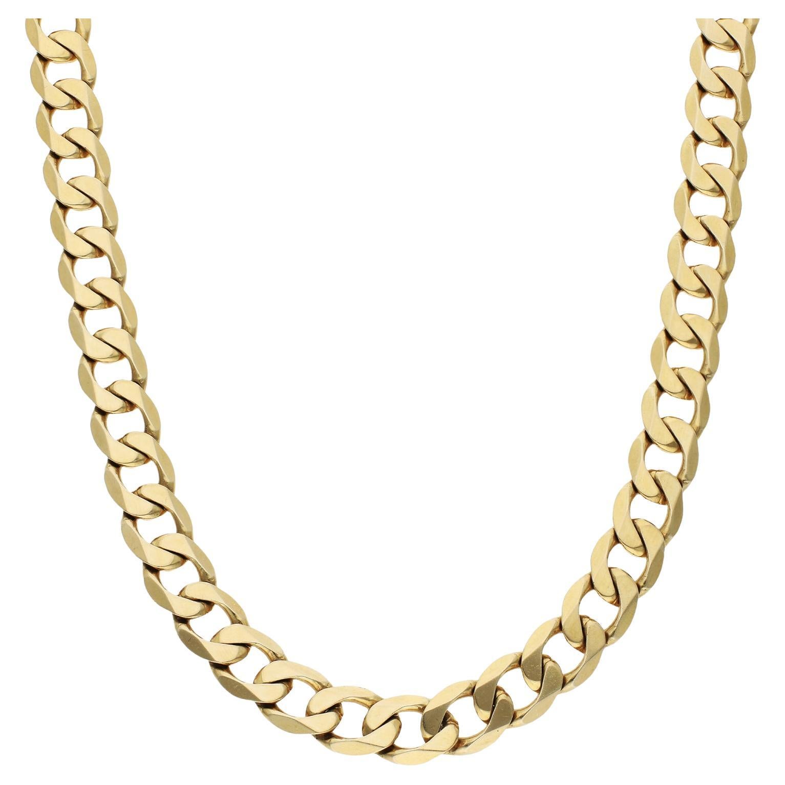Solid 9ct Yellow Gold 19.5 Inch Metric Curb Chain Necklace - 57.90 Grams 