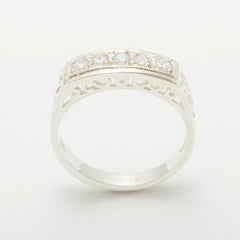 Solid 9k White Gold Cubic Zirconia womens Eternity Ring Customizable