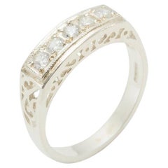 Eternity-Ring für Damen aus massivem 9k Weißgold mit kubischem Zirkon und Zirkon, anpassbar