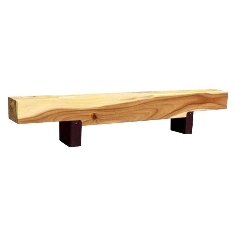 Solid Acacia Wood Bench with Natural Black Iron Legs