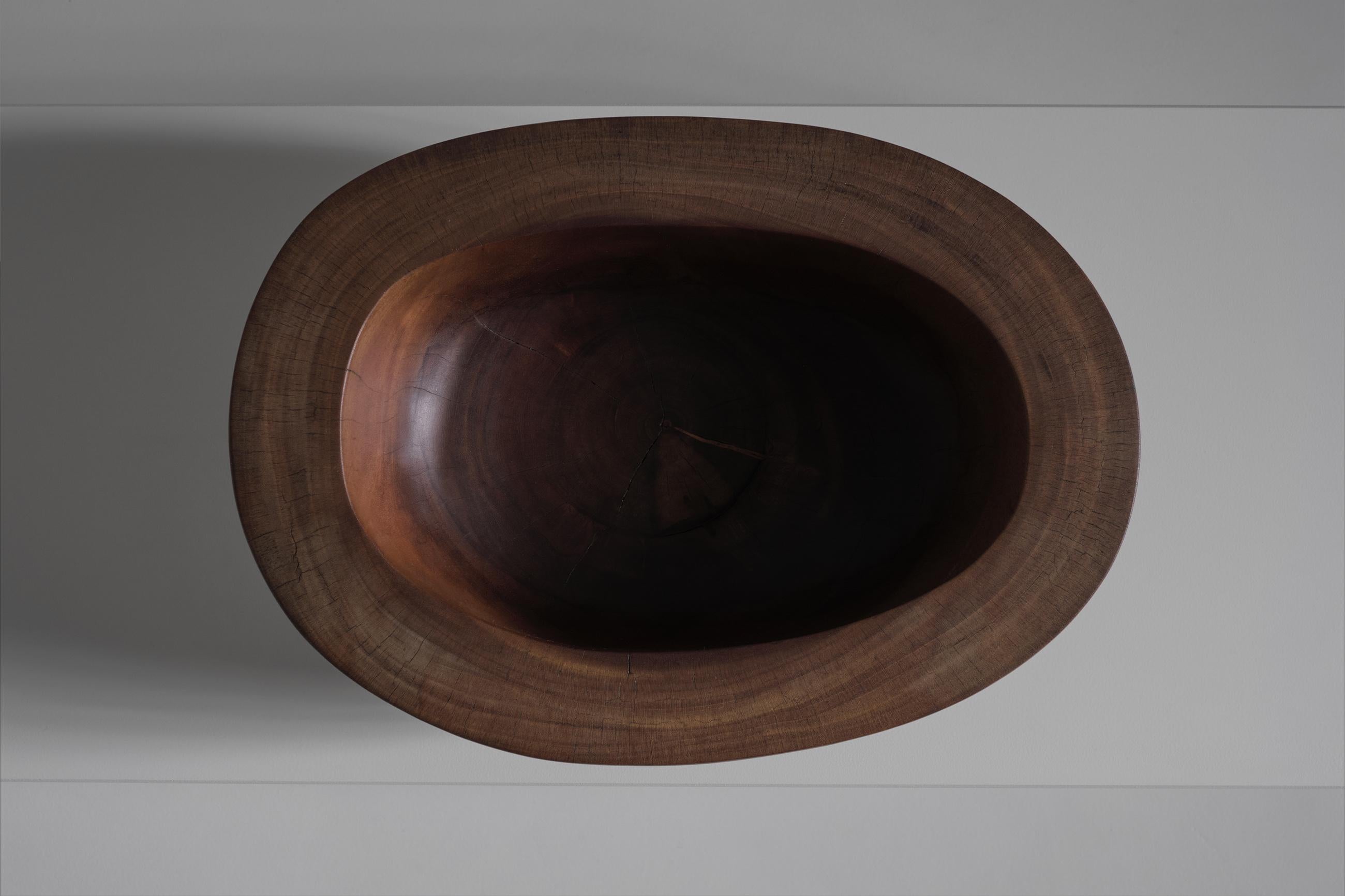 Solid Acajou Wooden Bowl, 1970s For Sale 2