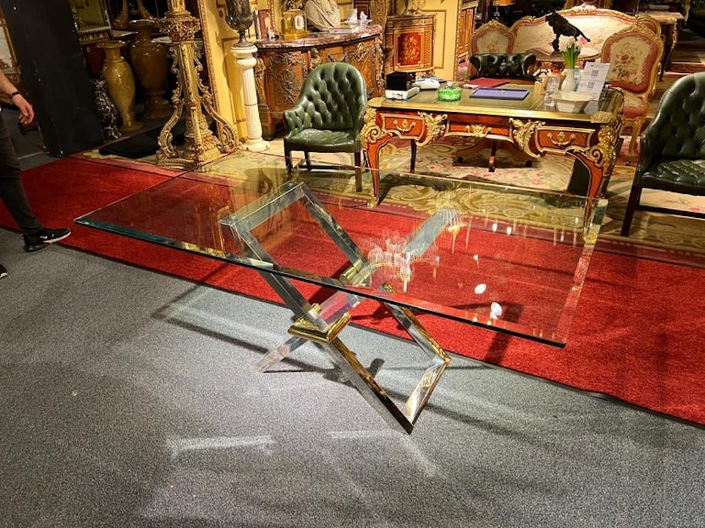 Table de salle à manger designer en acrylique massif avec plateau en verre massif en vente 7