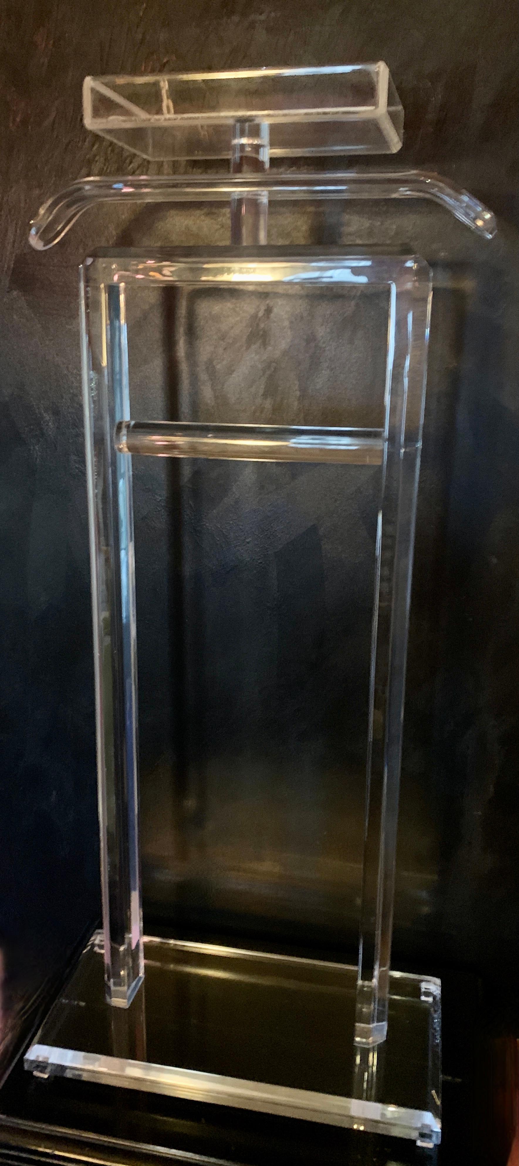 Polished Solid Acrylic Valet by Charles Hollis Jones For Sale