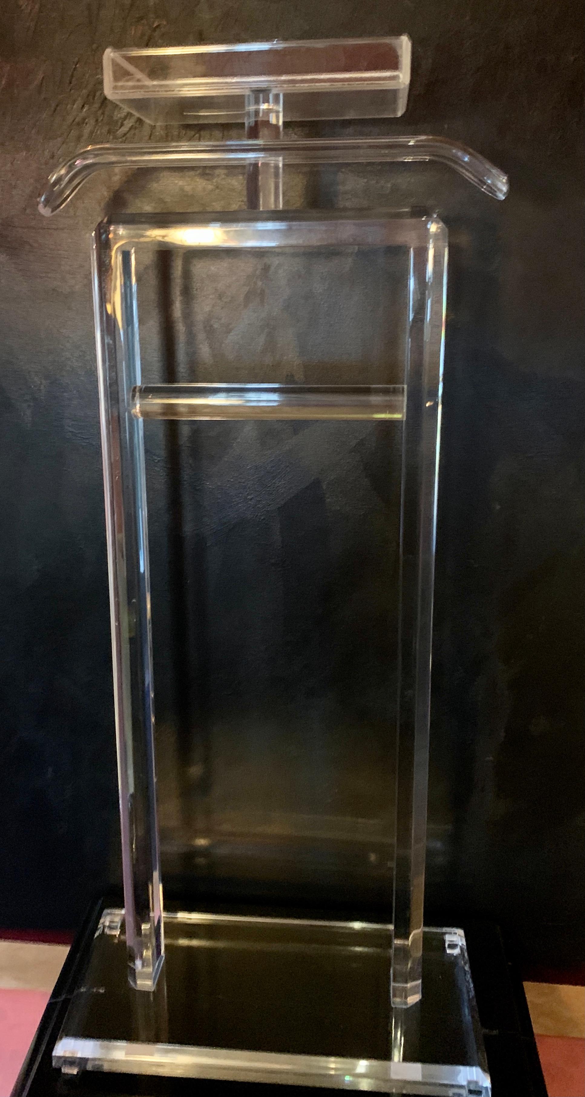 Solid Acrylic Valet by Charles Hollis Jones In Good Condition For Sale In Los Angeles, CA