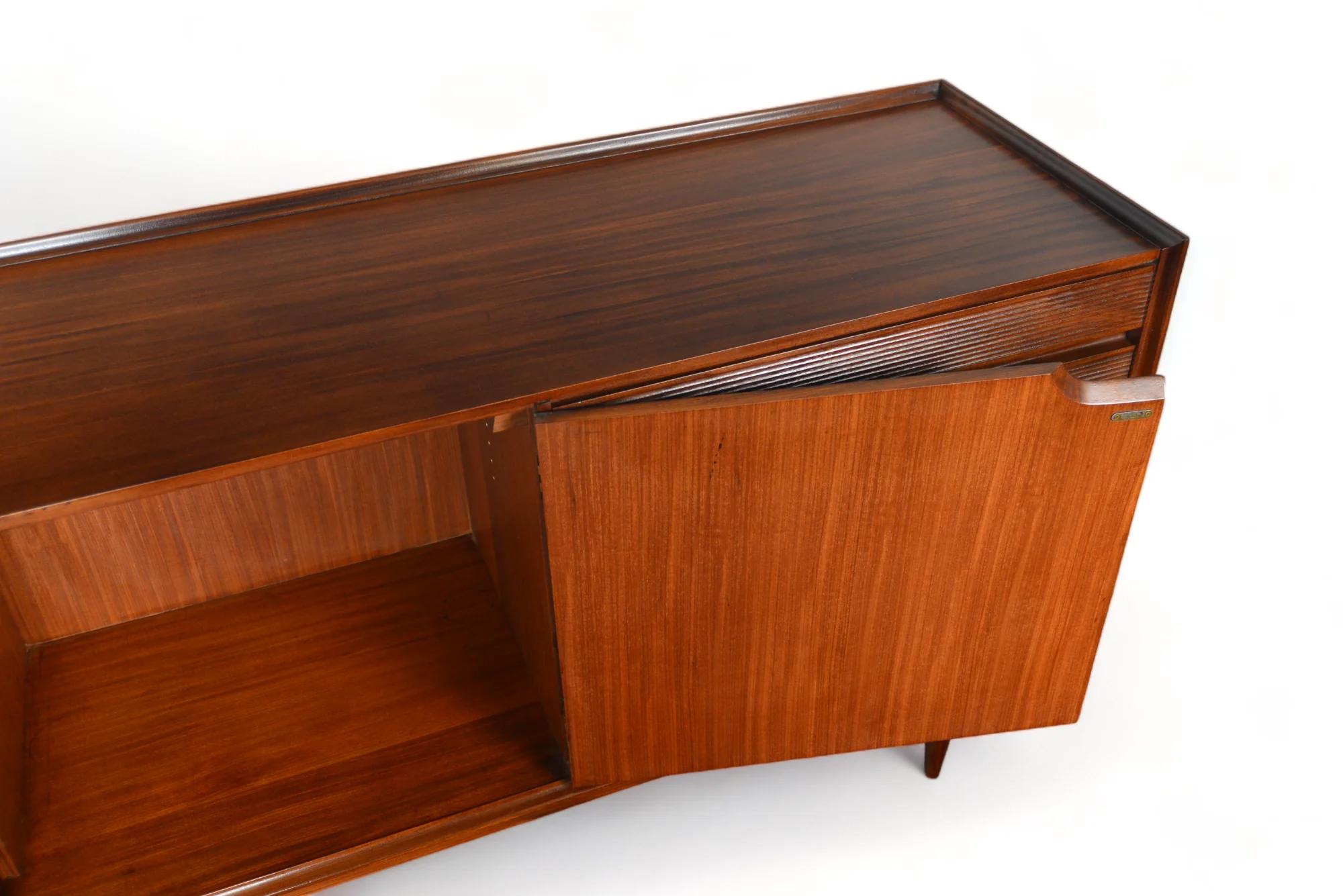 English Solid Afromosia Credenza By Richard Hornby For Sale