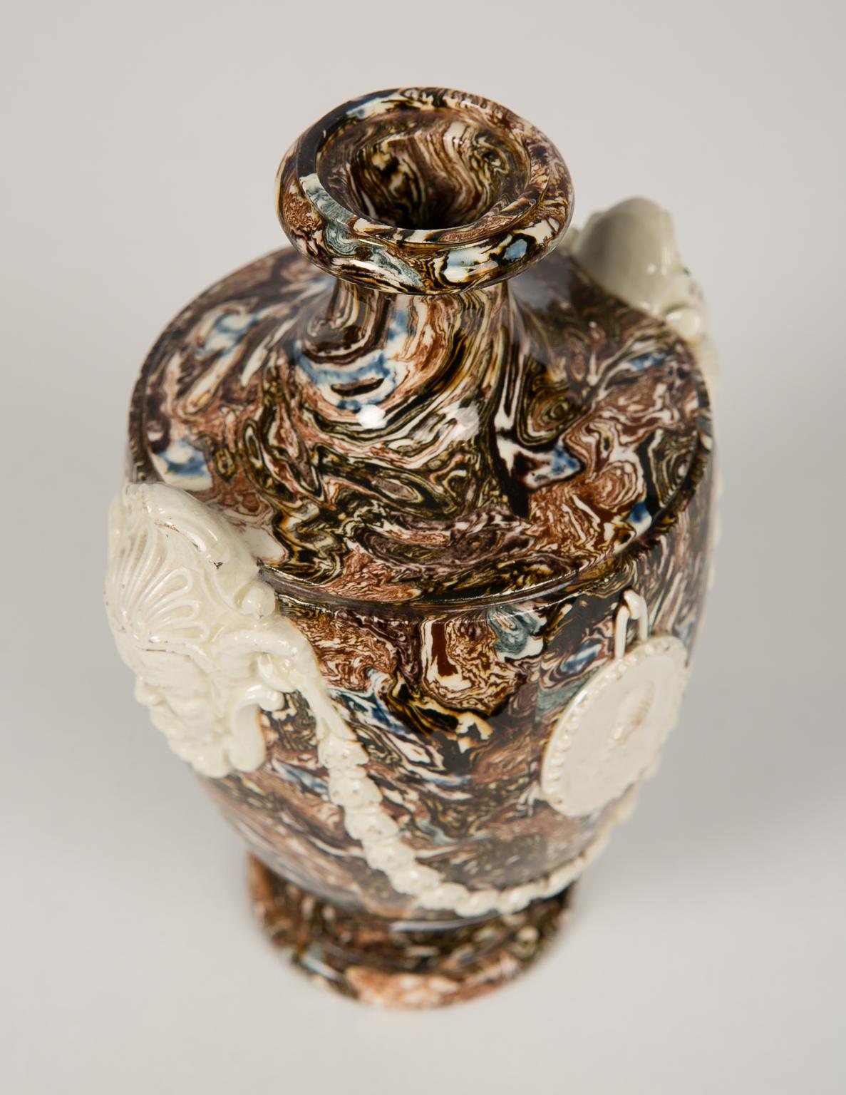 Earthenware Solid Agateware Vase 18th Century Made by Neale & Co.