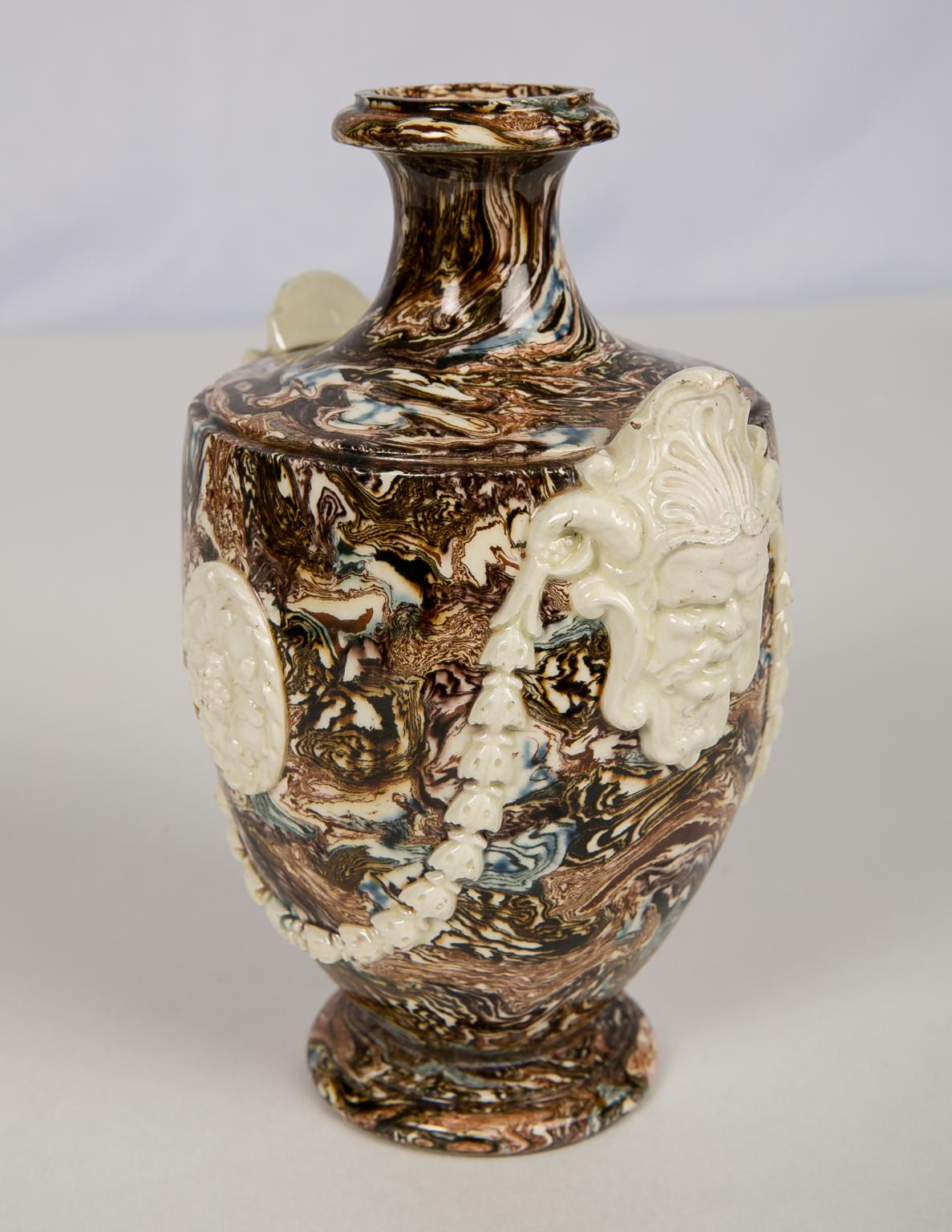 Solid Agateware Vase 18th Century Made by Neale & Co. 2