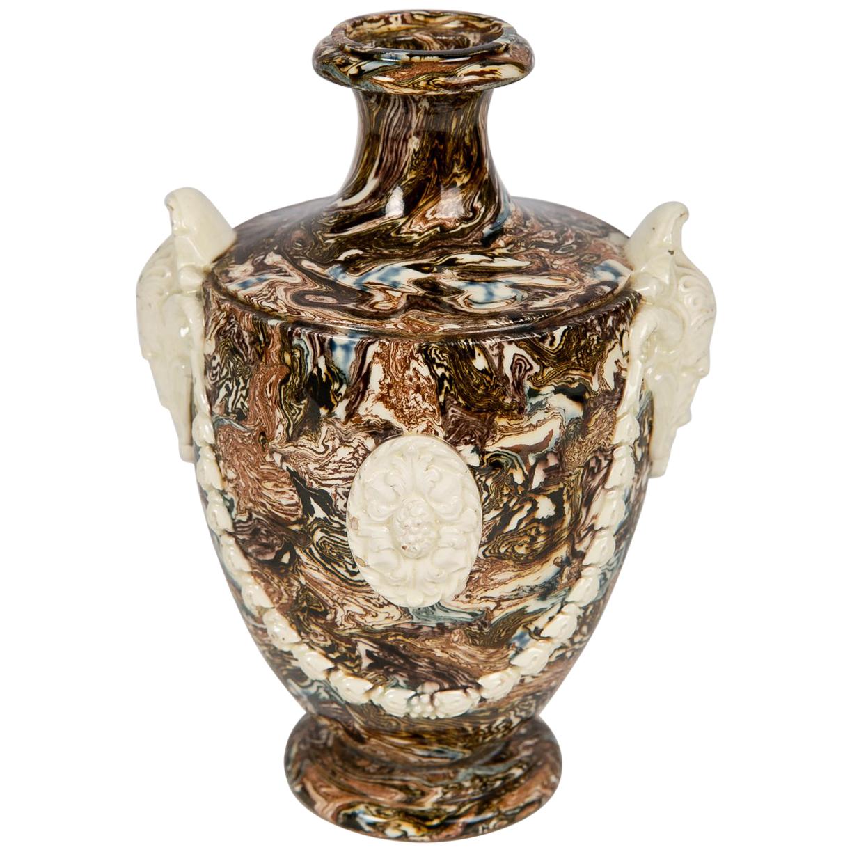 Solid Agateware Vase 18th Century Made by Neale & Co.