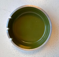Solid Aluminum Ashtray with Moss Green Interior, circa 1970's
