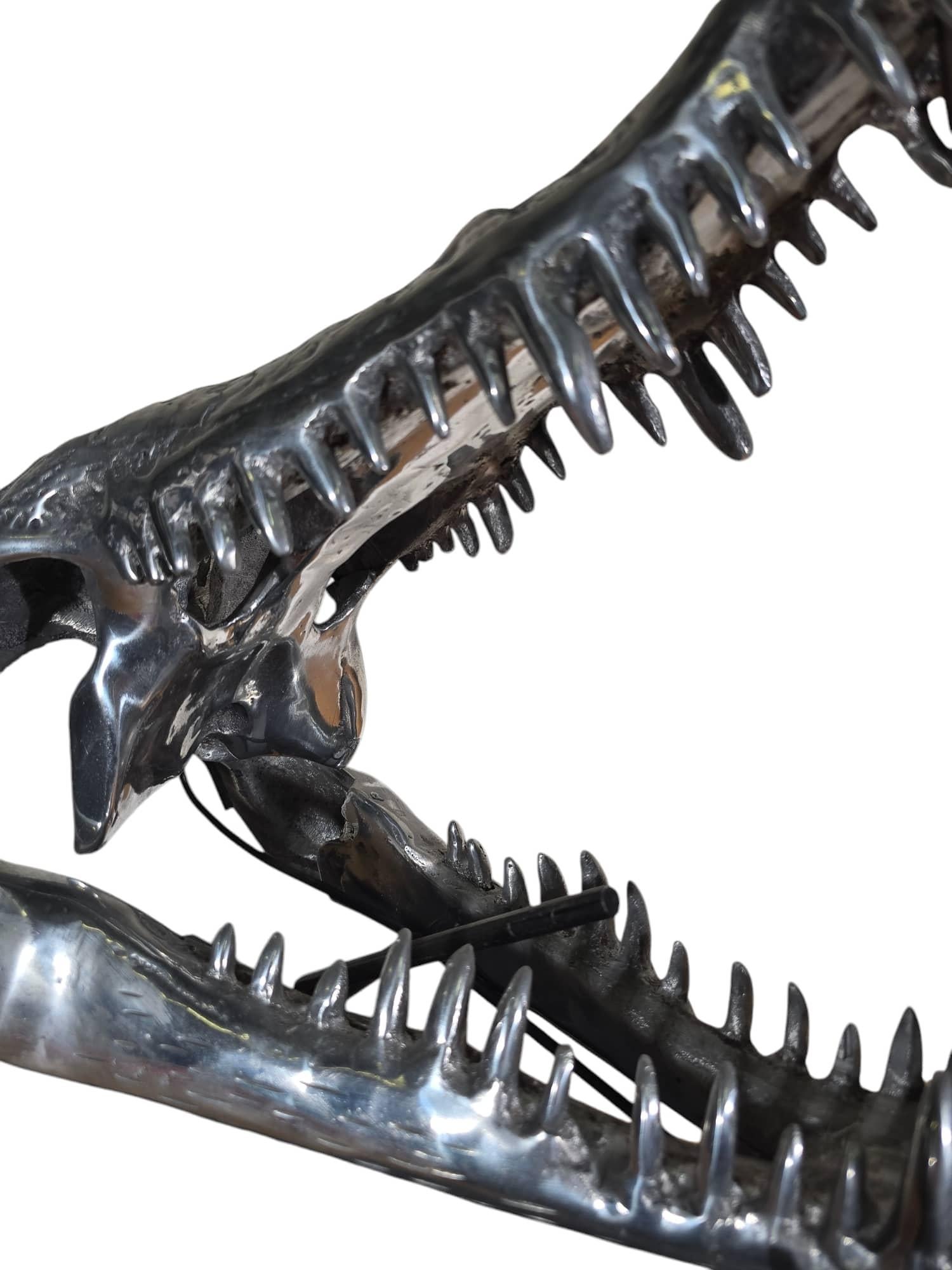 Solid Aluminum Crocodile Head Sculpture For Sale 6