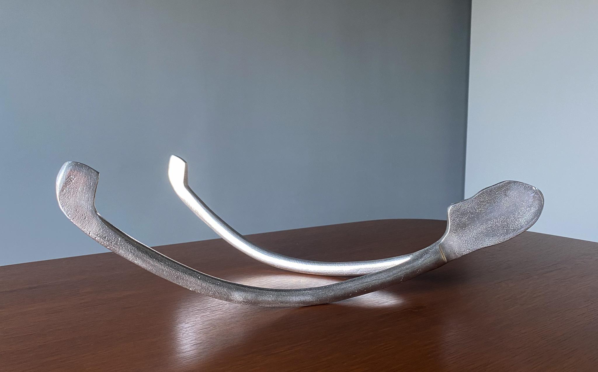 Solid Aluminum Wishbone Sculpture, 20th Century 5
