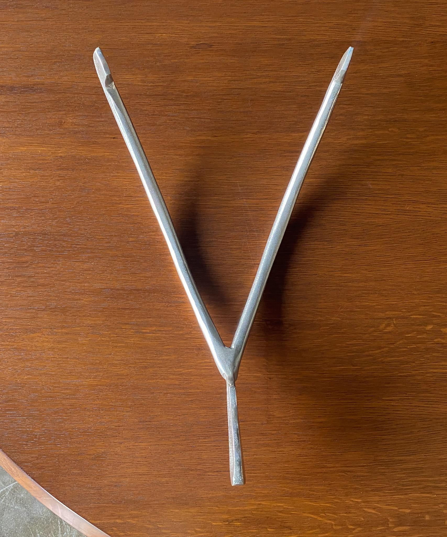 Solid Aluminum Wishbone Sculpture, 20th Century 7