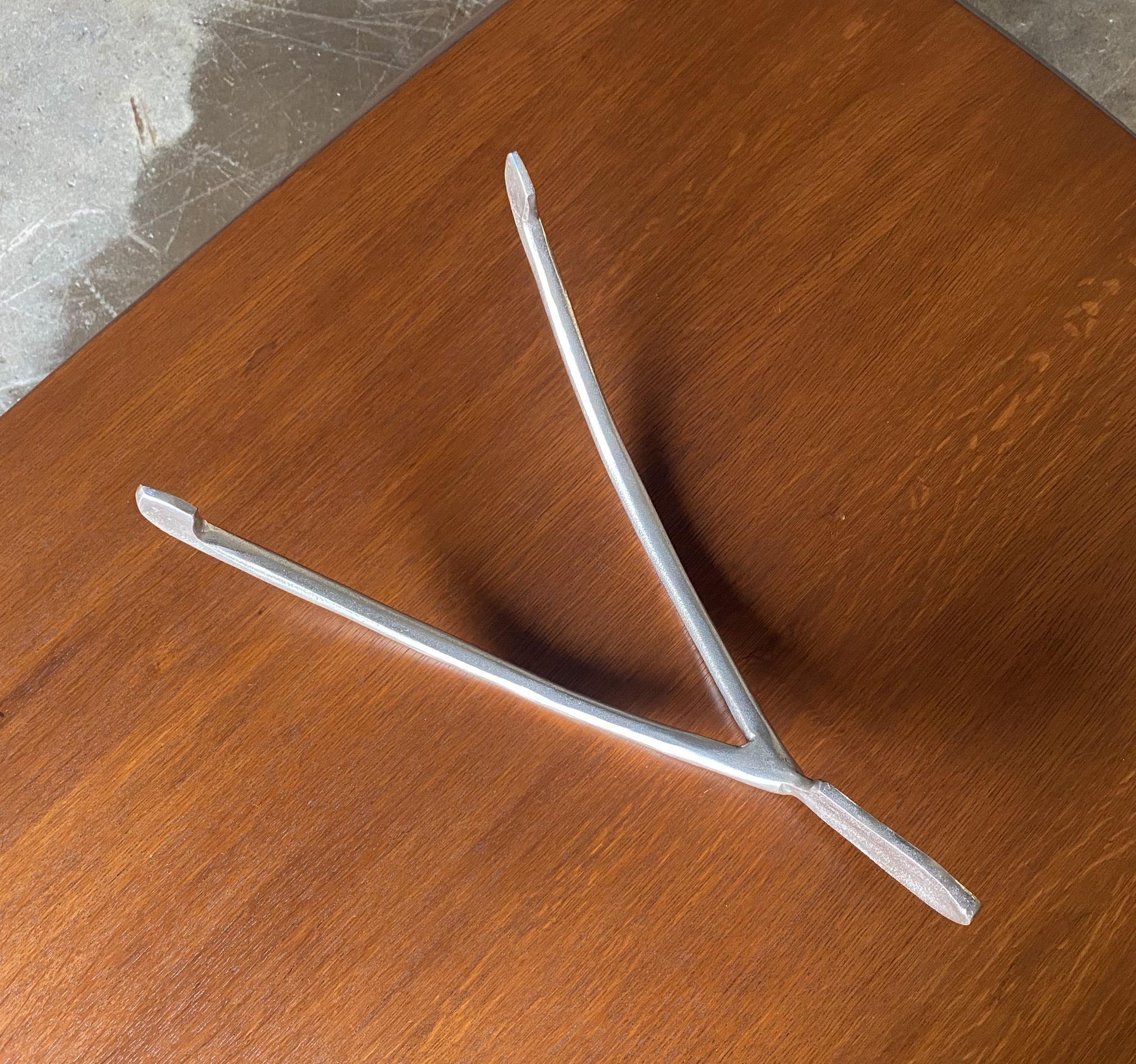 Solid Aluminum Wishbone Sculpture, 20th Century 8