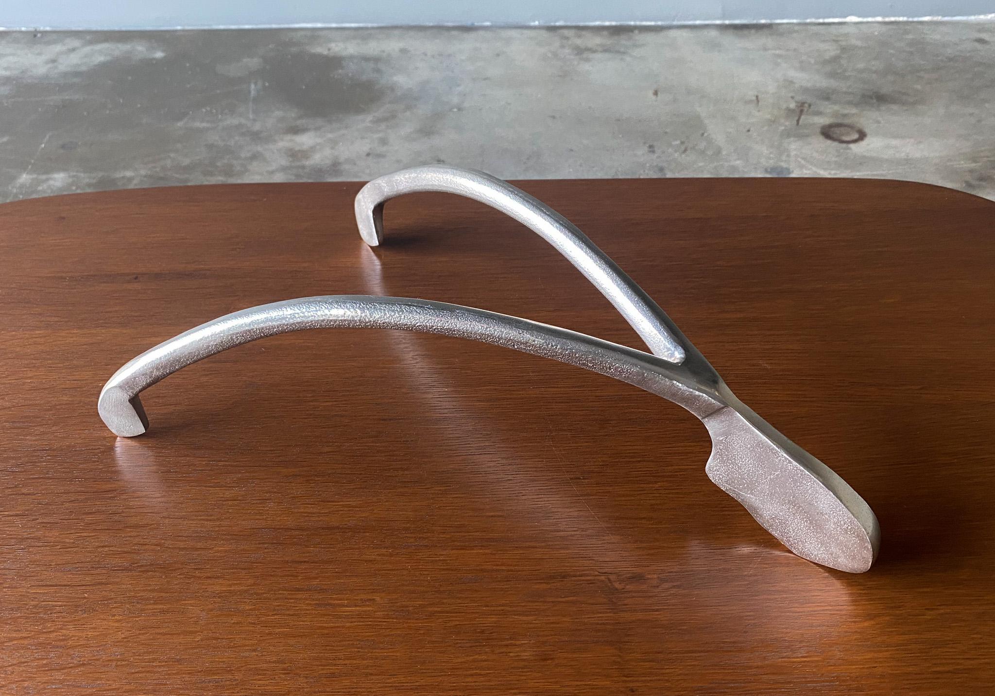 Solid Aluminum Wishbone Sculpture, 20th Century 9