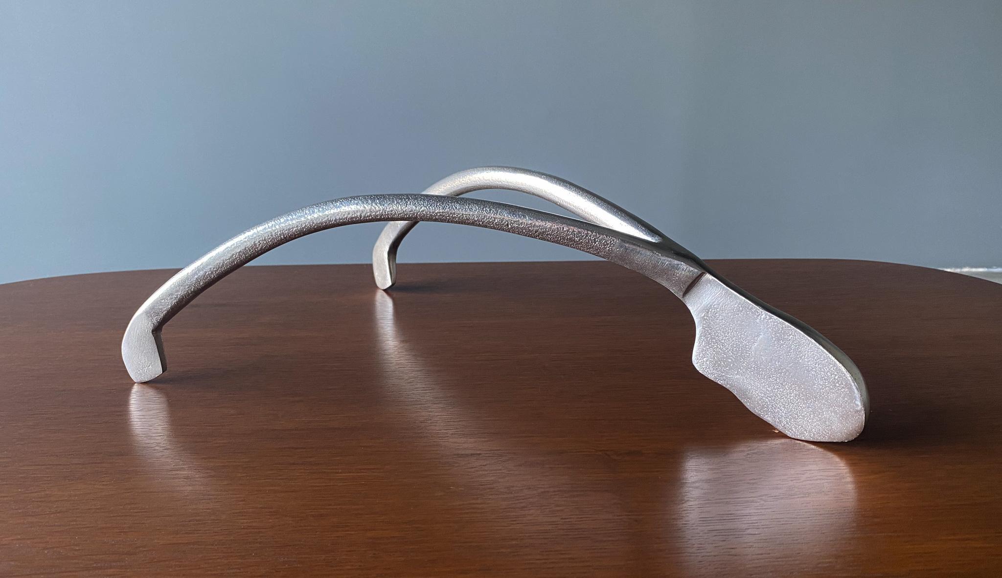 Unknown Solid Aluminum Wishbone Sculpture, 20th Century