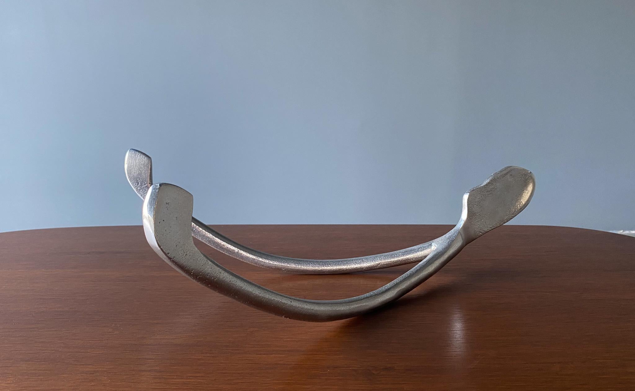 Solid Aluminum Wishbone Sculpture, 20th Century 1