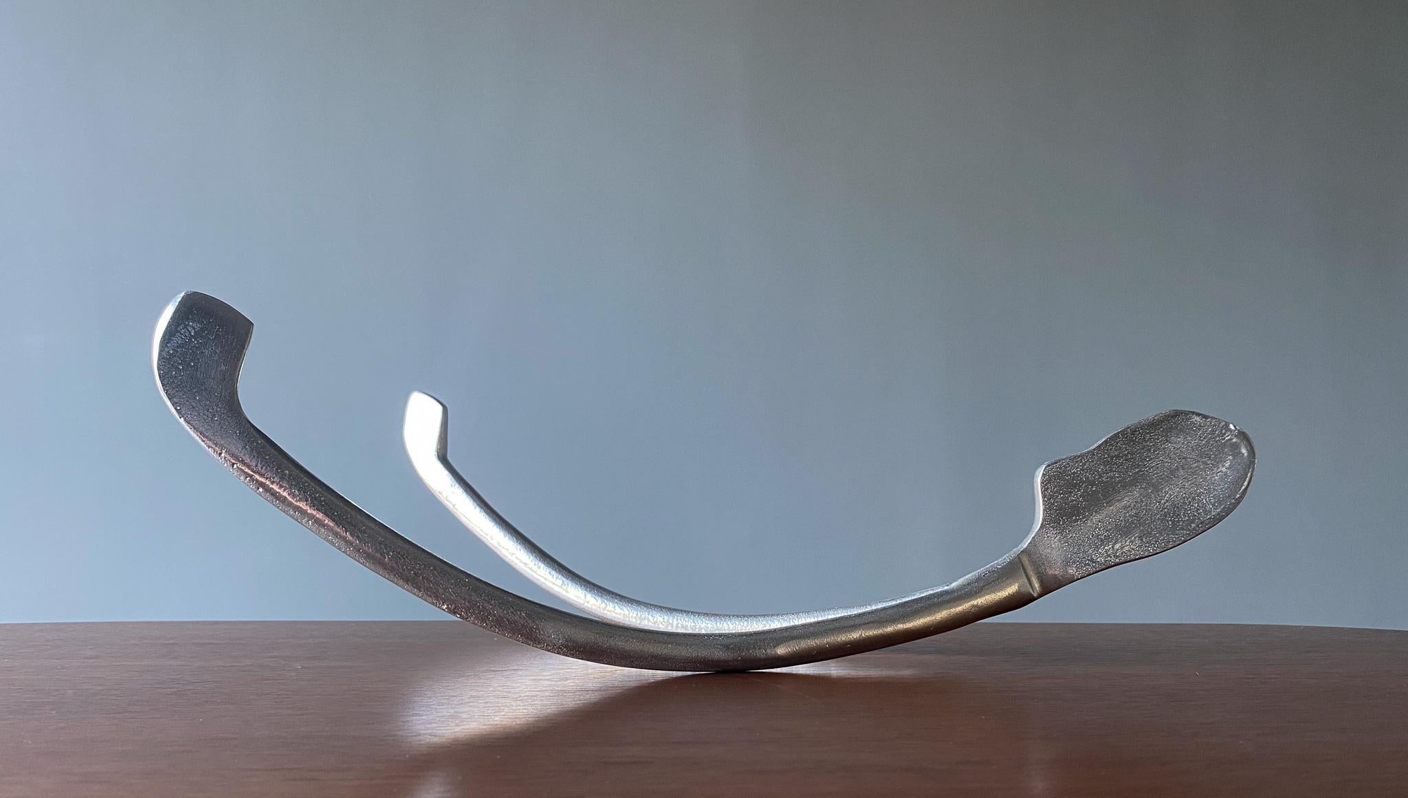 Solid Aluminum Wishbone Sculpture, 20th Century 2