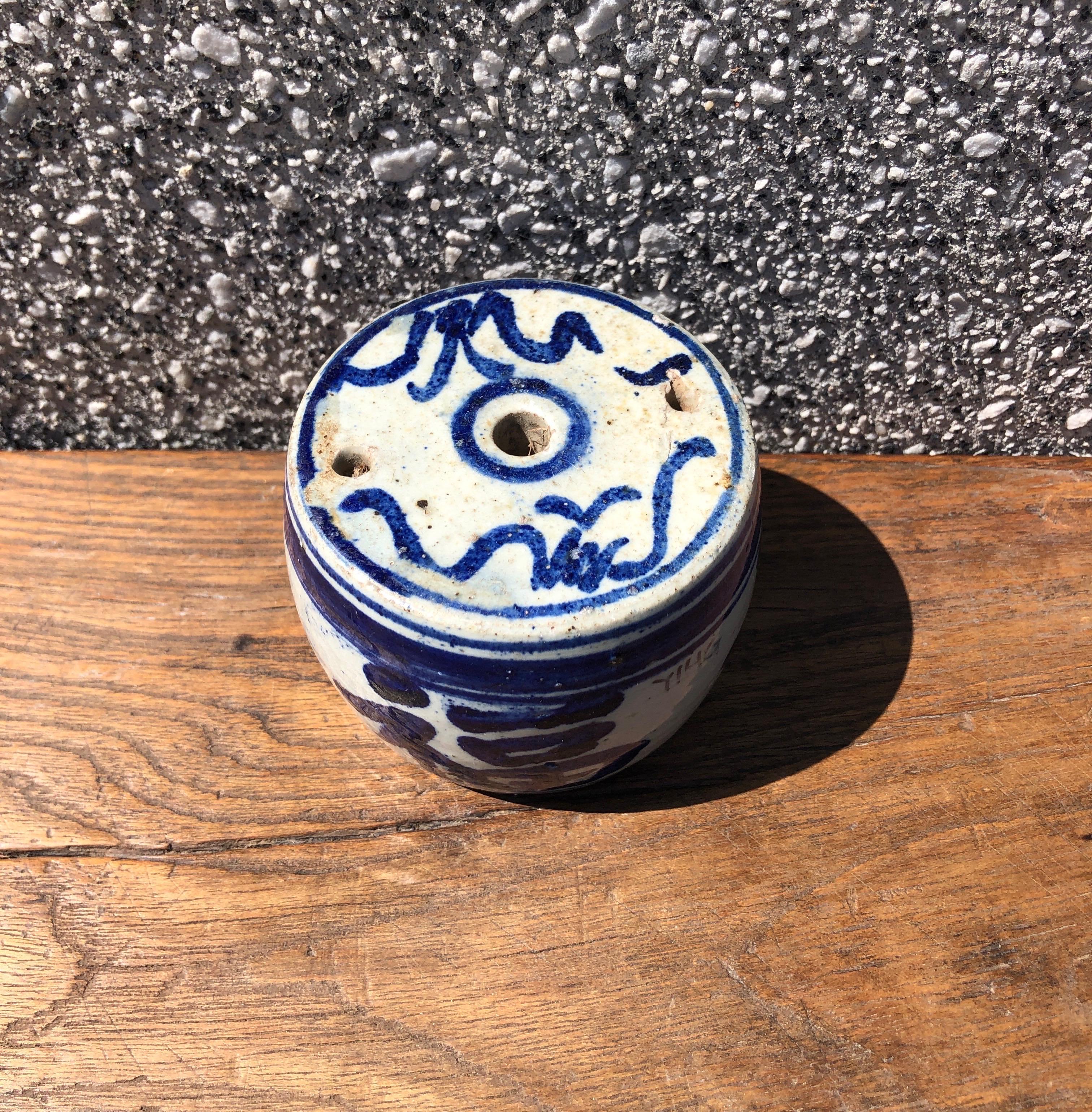 Chinese Solid Antique Porcelain Incense Holder For Sale