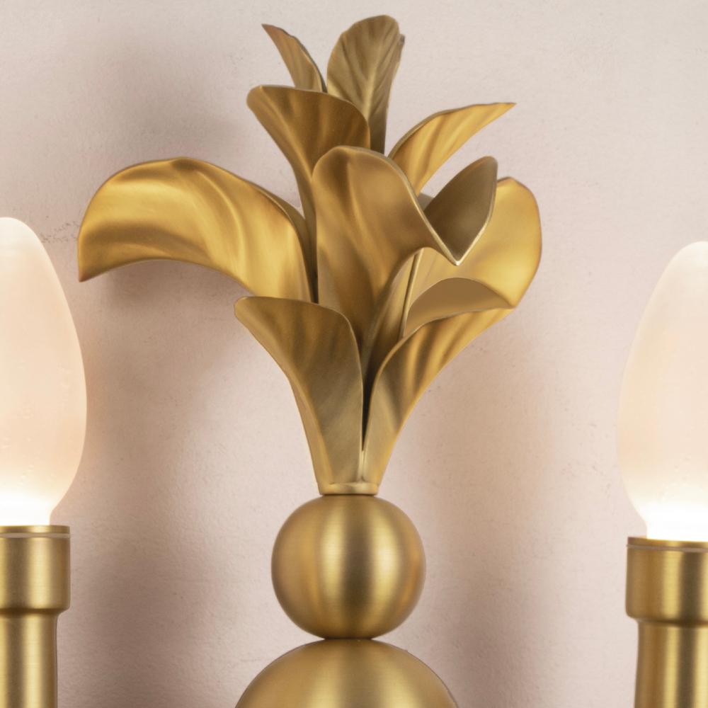 Hollywood Regency Solid Antiqued Brass Maluhia Outdoor Wall Sconce by Elisterno For Sale