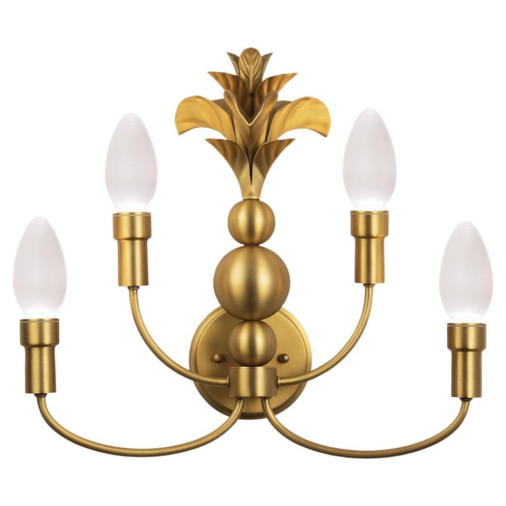 Solid Antiqued Brass Maluhia Outdoor Wall Sconce by Elisterno