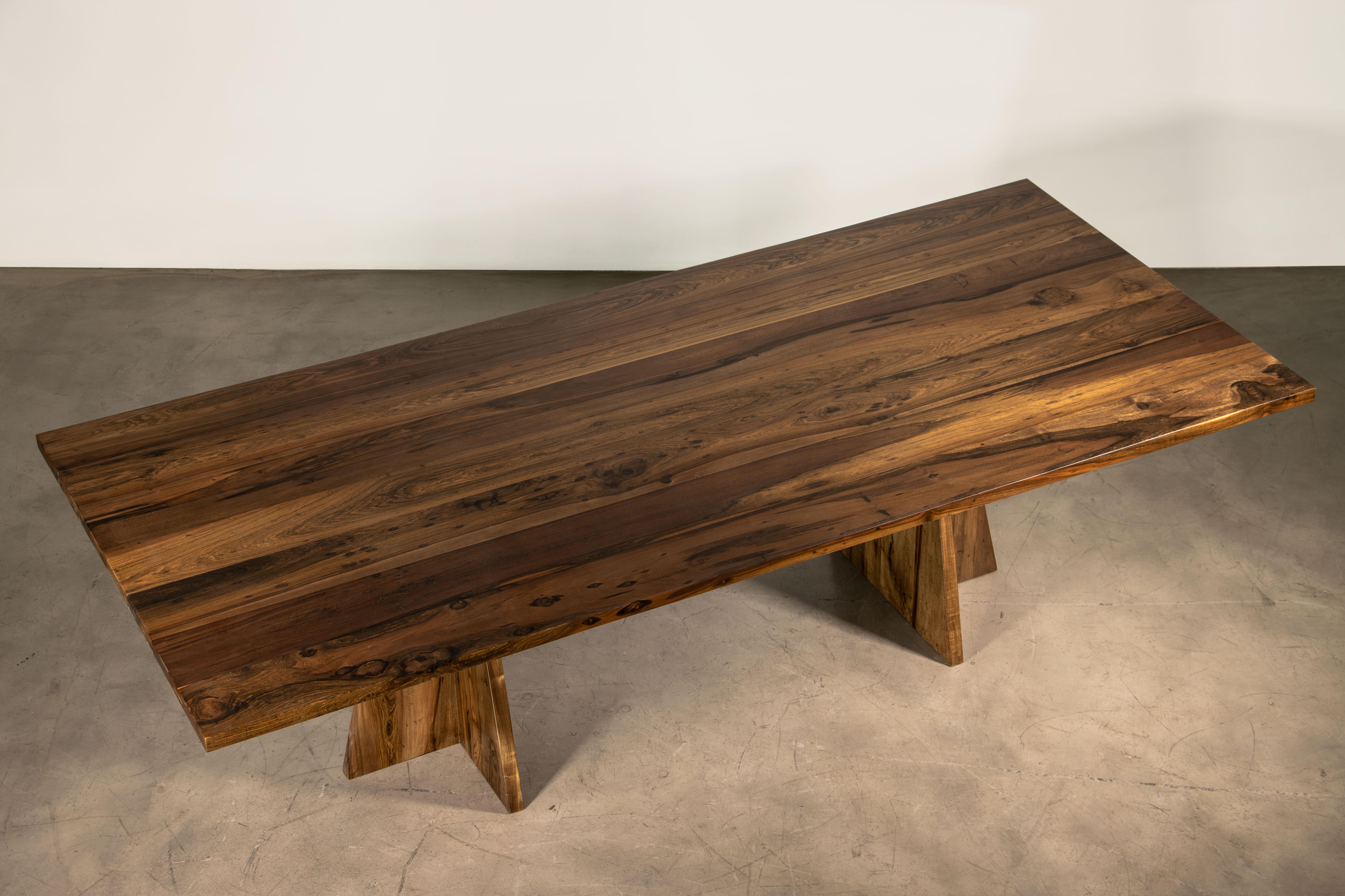 Contemporary Solid Argentine Rosewood Twin Pedestal Luca Table from Costantini - In Stock For Sale