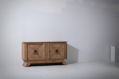 Solid Art Deco Oak Sideboard, Charles Dudouyt, France, 1930s
