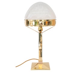 Solid art deco table lamp with glass sahde vienna around 1920s