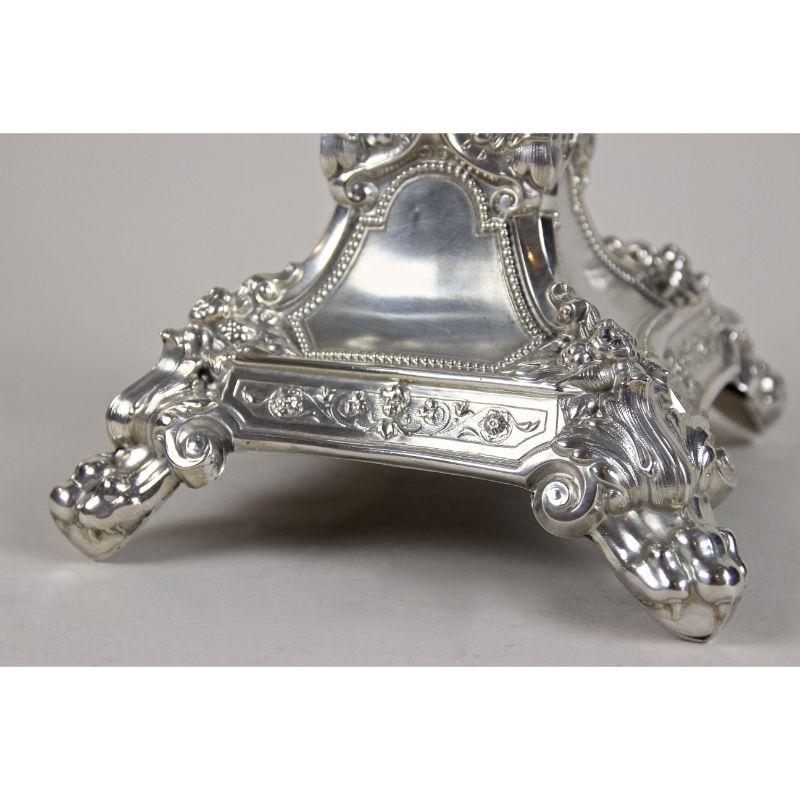 Solid Art Nouveau Silver Centerpiece with Glass Bowl, Austria, circa 1900 11