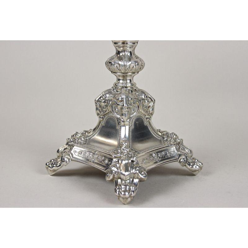 Solid Art Nouveau Silver Centerpiece with Glass Bowl, Austria, circa 1900 In Good Condition In Lichtenberg, AT