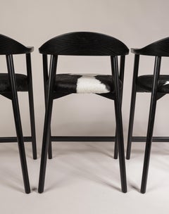 Solid Ash & Cow Hide Karve Counter Stools, Set of Four