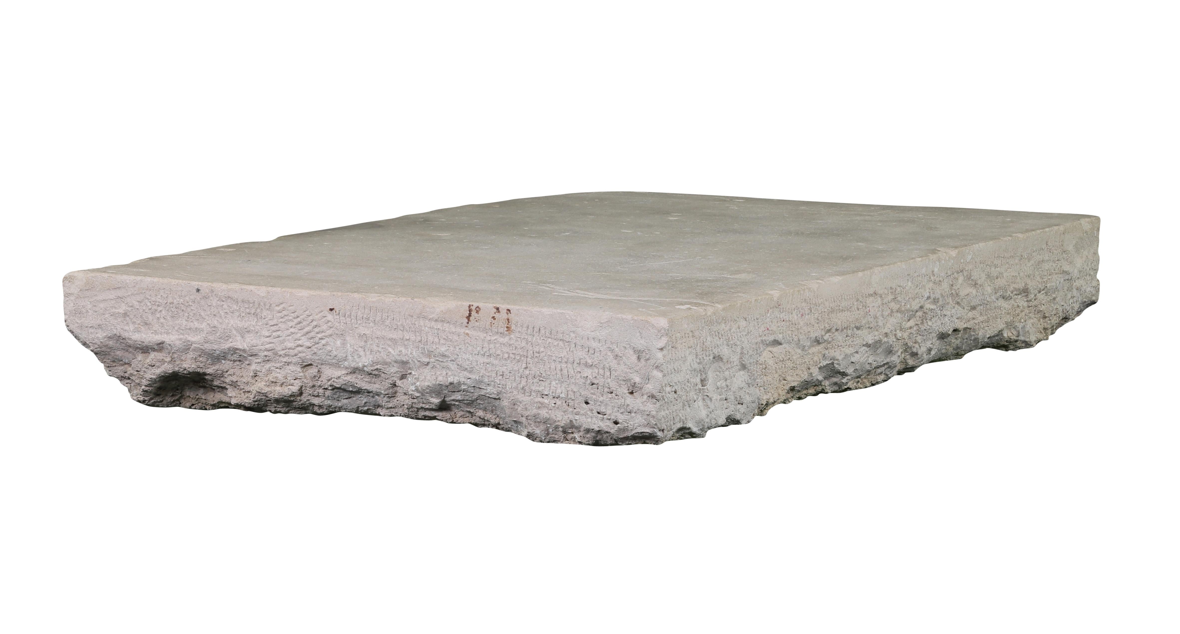 Solid Axel-Vervoordt Style Fireplace Original Reclaimed Base Stone In Limestone For Sale 4