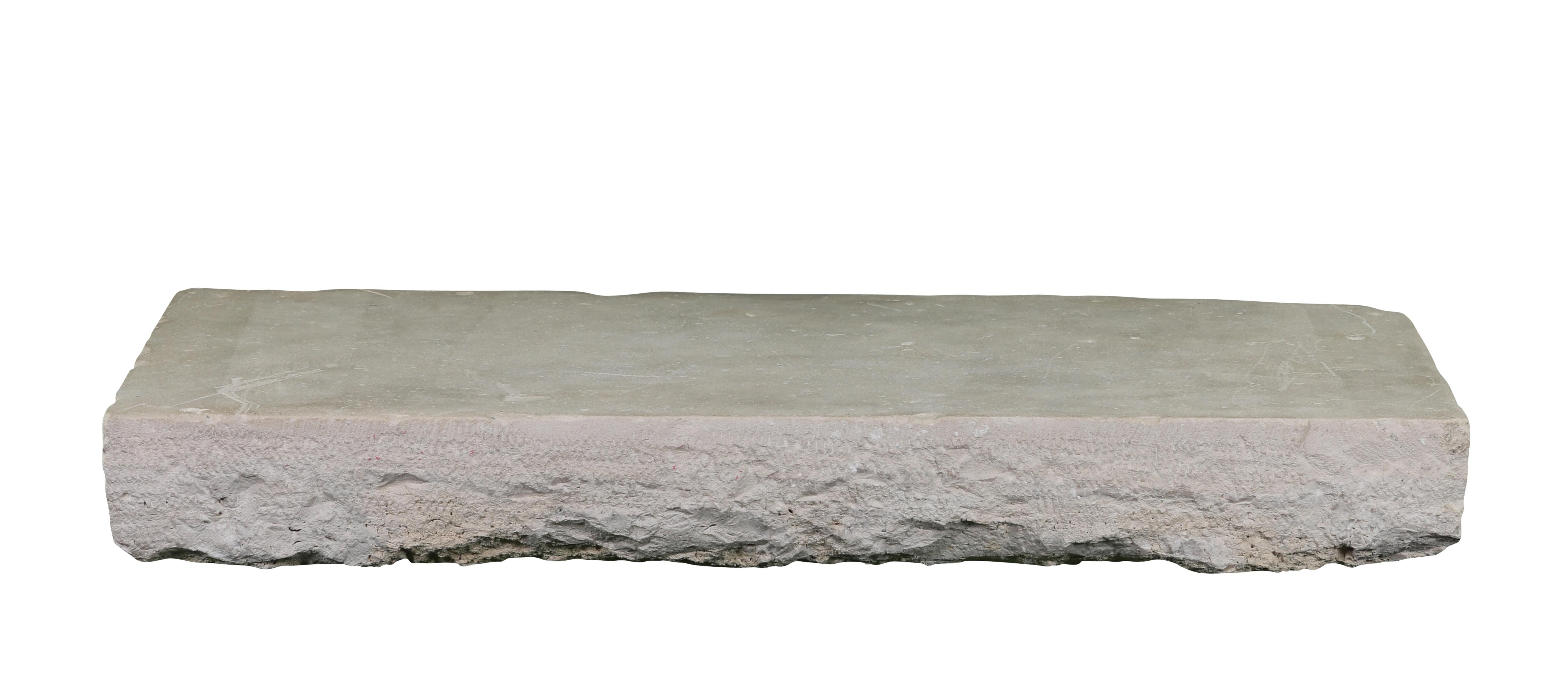 Solid Axel-Vervoordt Style Fireplace Original Reclaimed Base Stone In Limestone For Sale 5