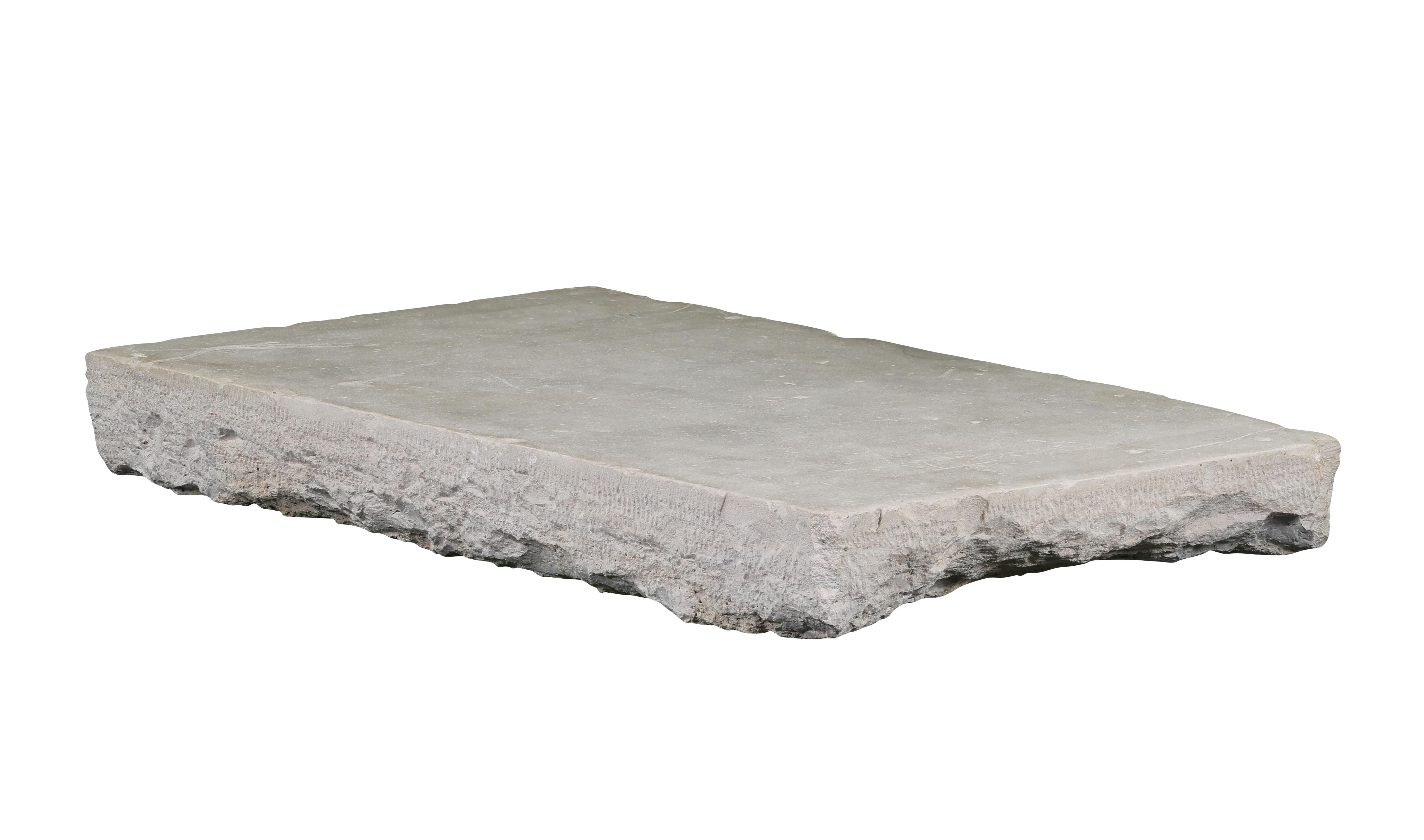 Solid Axel-Vervoordt Style Fireplace Original Reclaimed Base Stone In Limestone For Sale 6