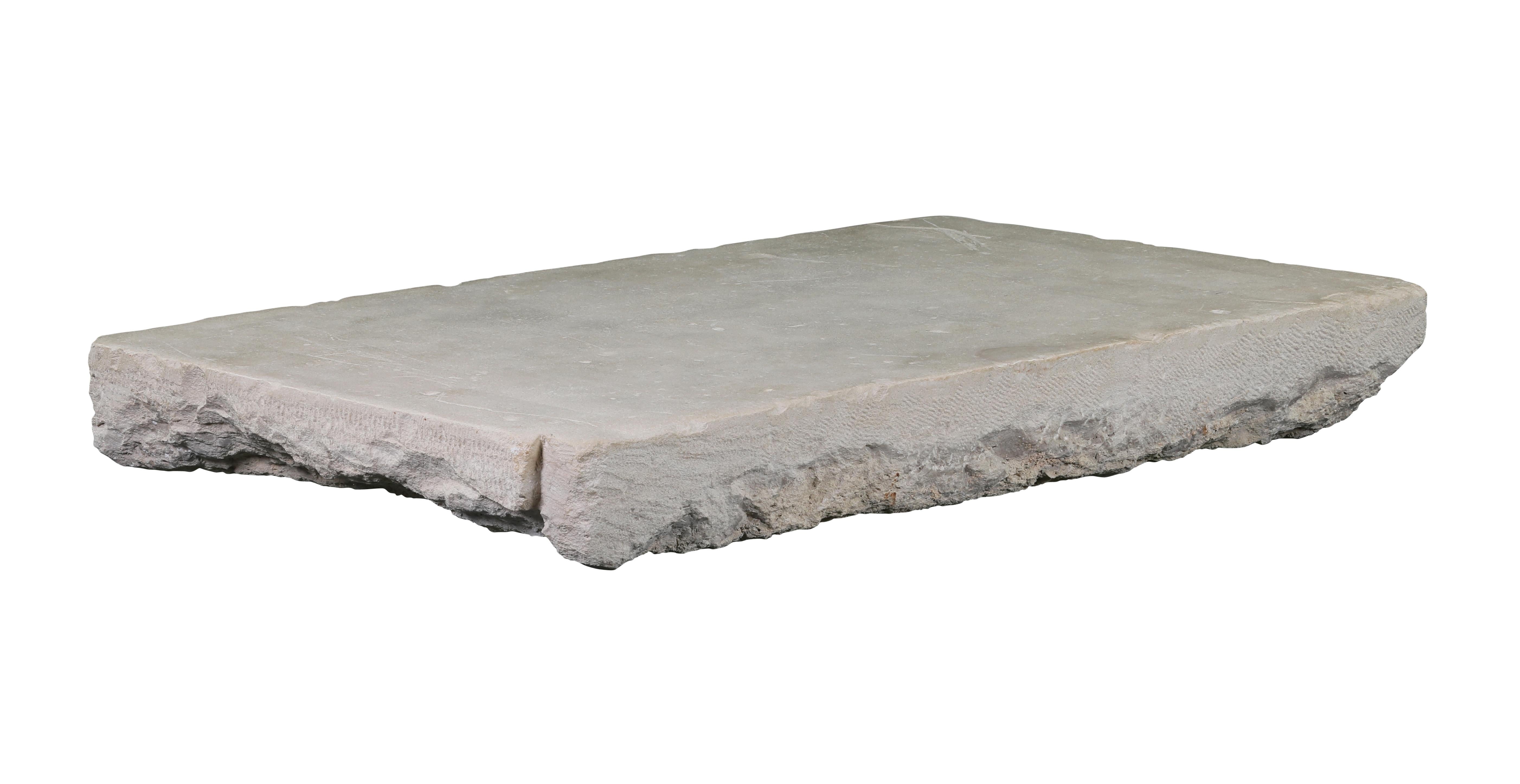 Solid Axel-Vervoordt Style Fireplace Original Reclaimed Base Stone In Limestone For Sale 8