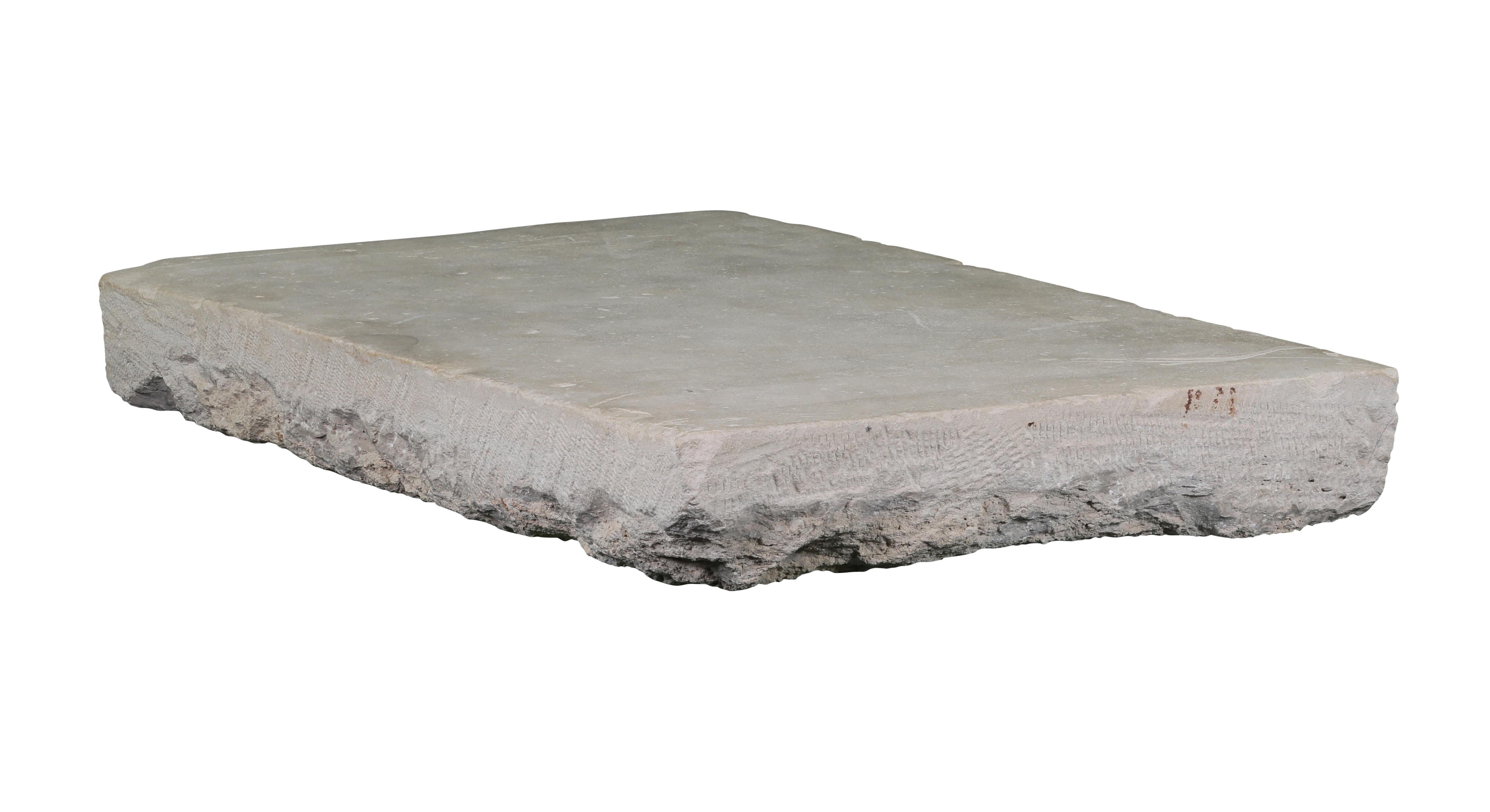 Solid Axel-Vervoordt Style Fireplace Original Reclaimed Base Stone In Limestone For Sale 10