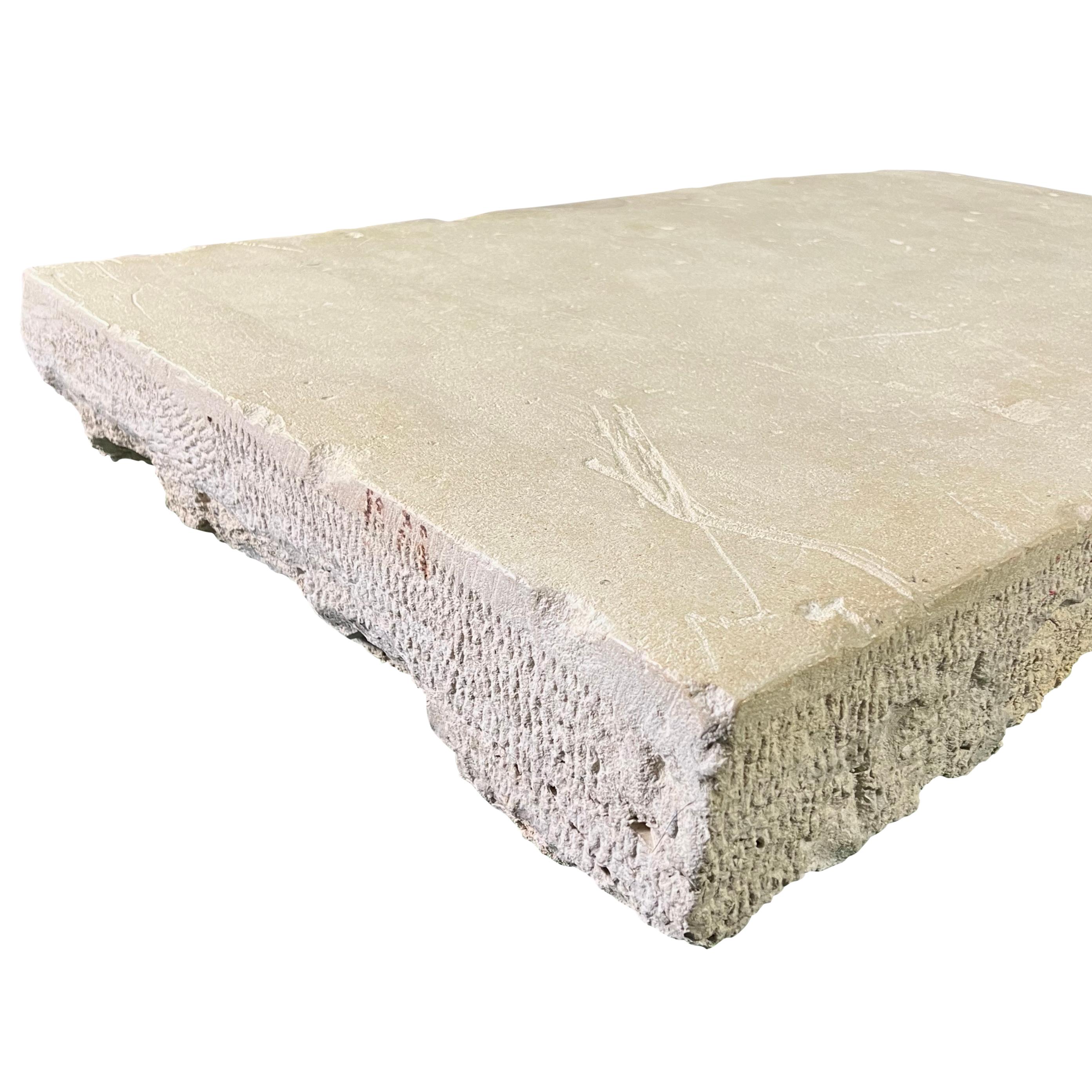 Solid Axel-Vervoordt Style Fireplace Original Reclaimed Base Stone In Limestone For Sale 13